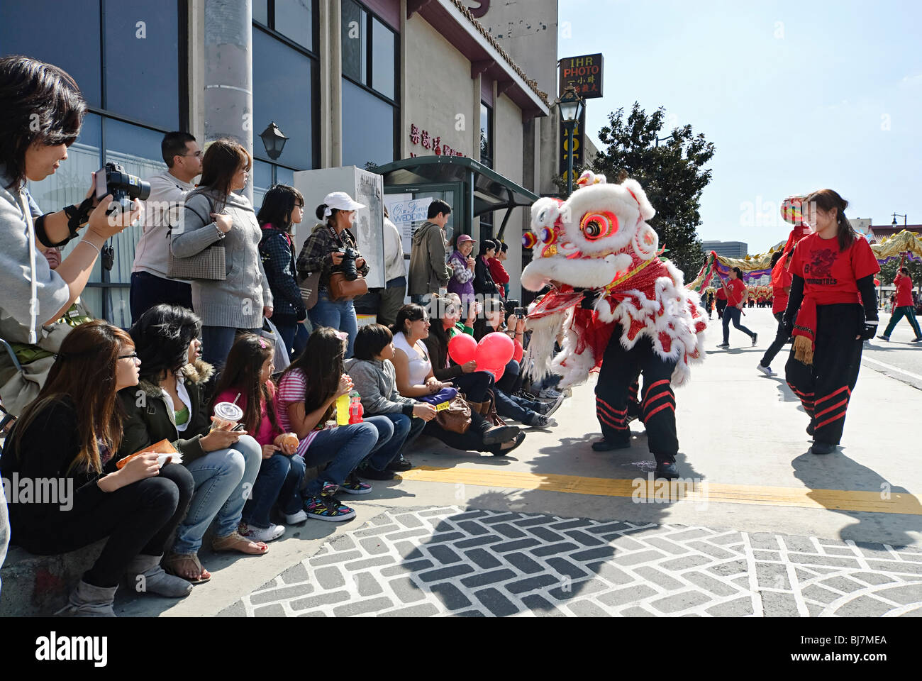 Chinese New Year parade in Chinatown of Los Angeles, California