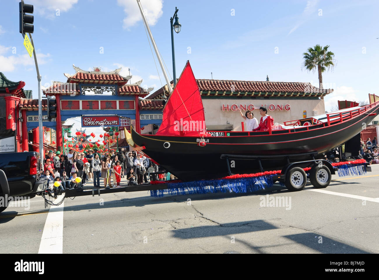 Chinese New Year parade in Chinatown of Los Angeles, California