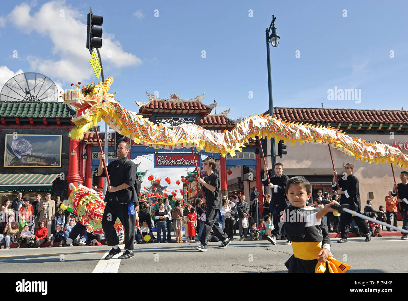 Chinese New Year parade in Chinatown of Los Angeles, California