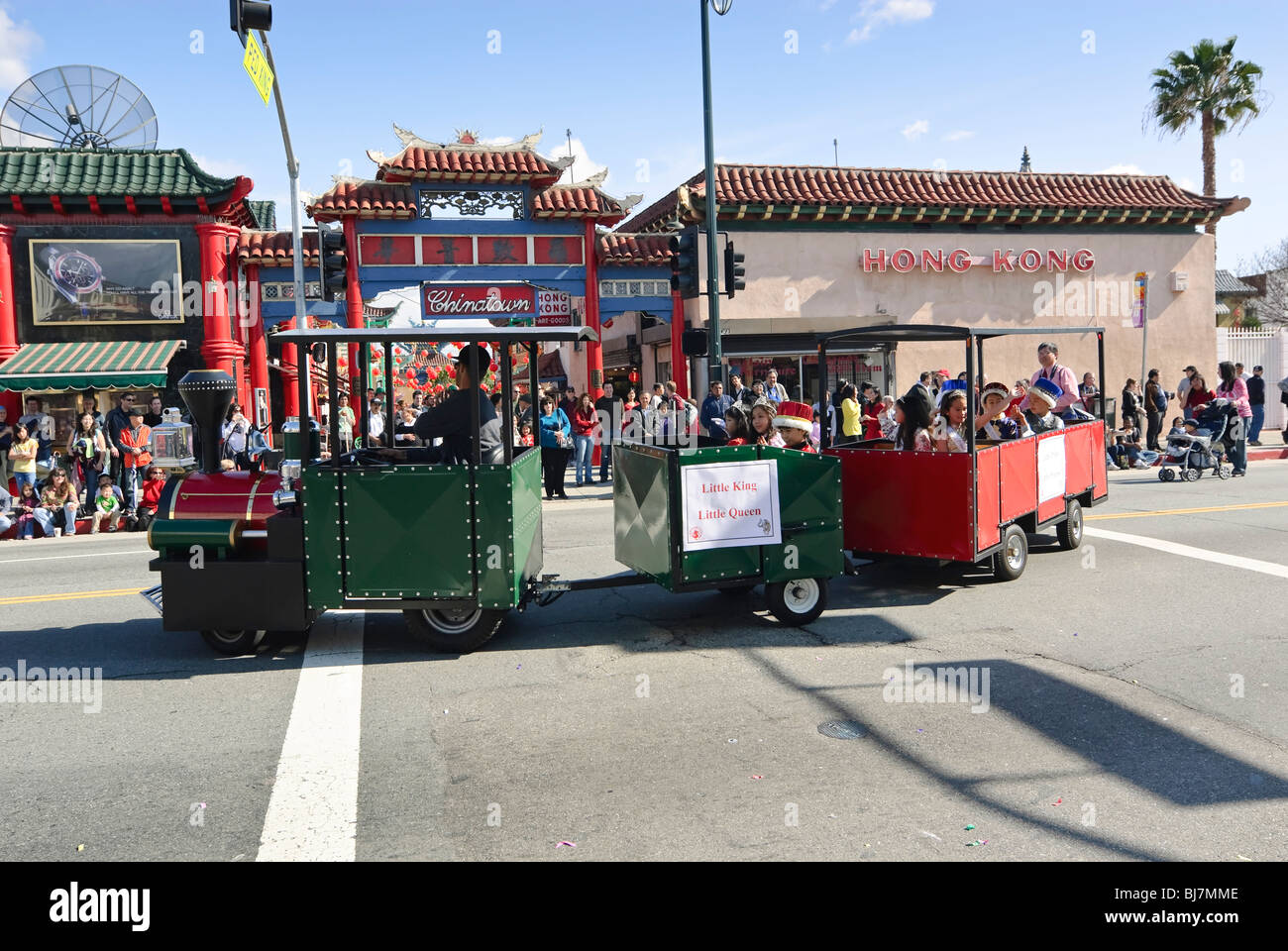 Chinese New Year parade in Chinatown of Los Angeles, California Stock