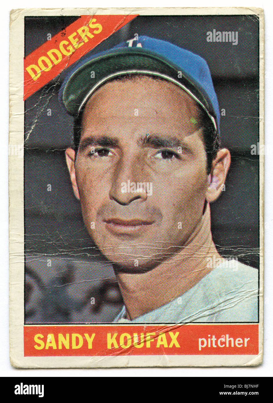 Collectible baseball card - Sandy Koufax of Dodgers Stock Photo