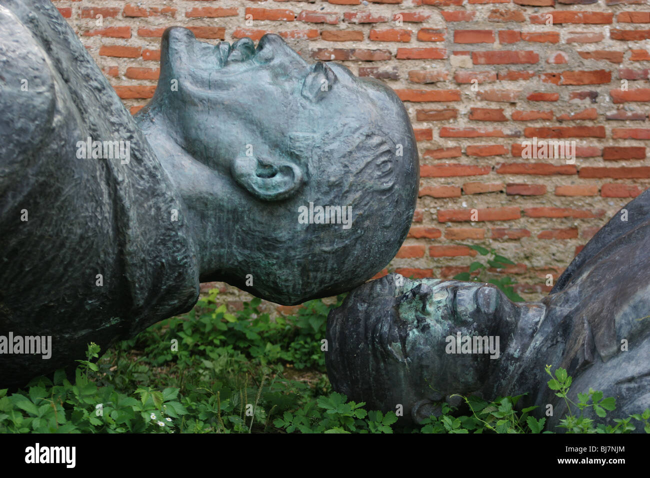 Discarded statues of Romanian Communist Prime Minister Petru Groza and Lenin, Romania. Stock Photo