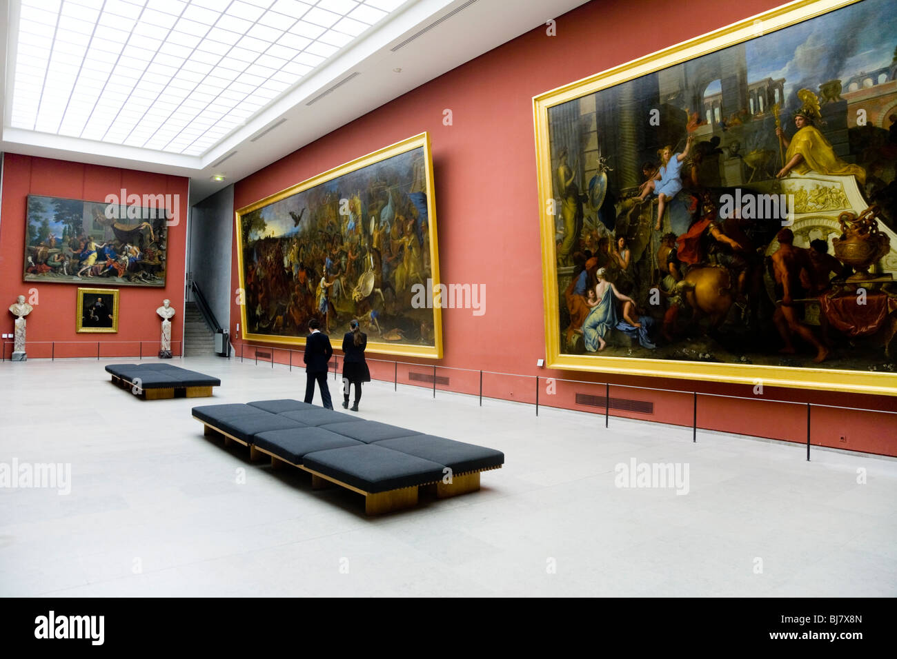 A gallery of old master type painting / paintings / masterpieces in The Louvre Museum / Musee / Palais du Louvre. Paris, France. Stock Photo