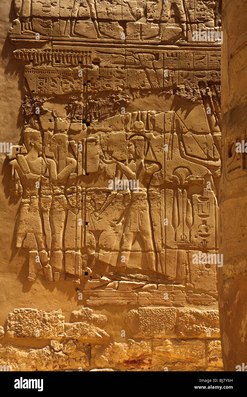 Africa Egypt Hieroglyphs Karnak Temple Luxor Stock Photo