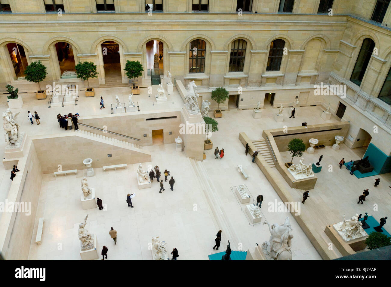 Internal courtyard of The Louvre Museum / Musee / Palais du Louvre. Paris, France. Stock Photo