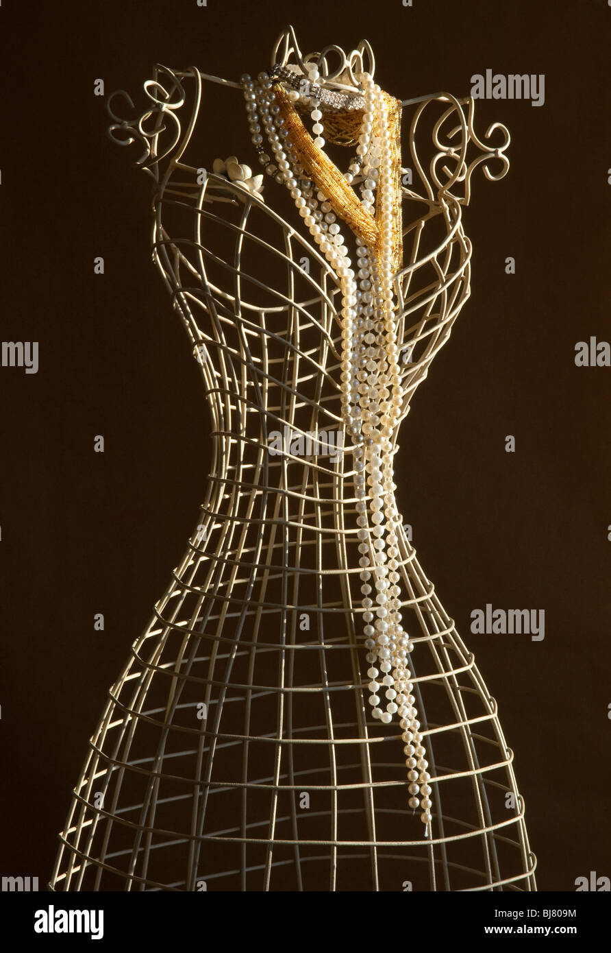 Dressmaker's dummy with jewellery Stock Photo Alamy