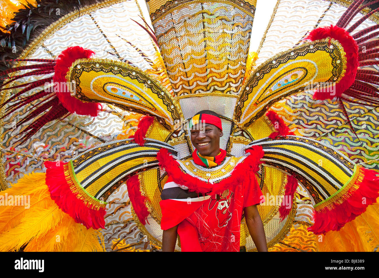 West Indian American Day Parade marcher Stock Photo