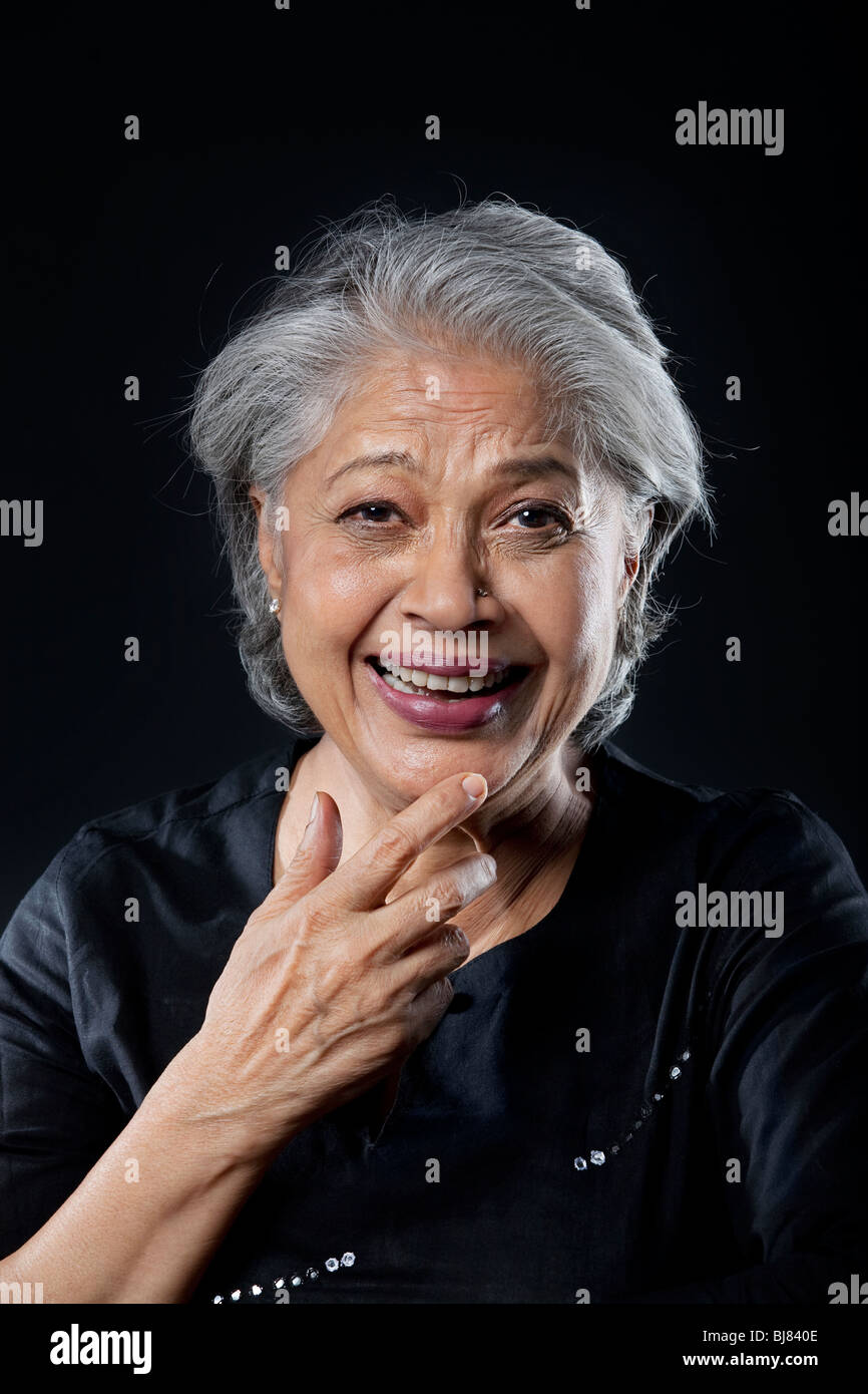 Old Woman Laughing Stock Photo Alamy