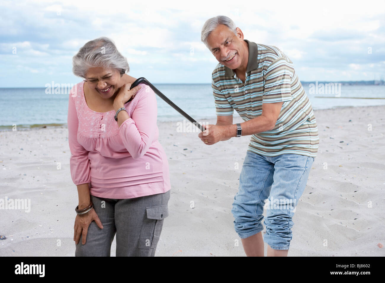 Old couple having fun Stock Photo