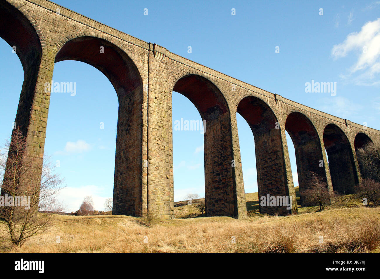 Hewenden Viaduct near Cullingworth Bradford Yorkshire UK Grade 2 listed bridge spans 363 yards Stock Photo