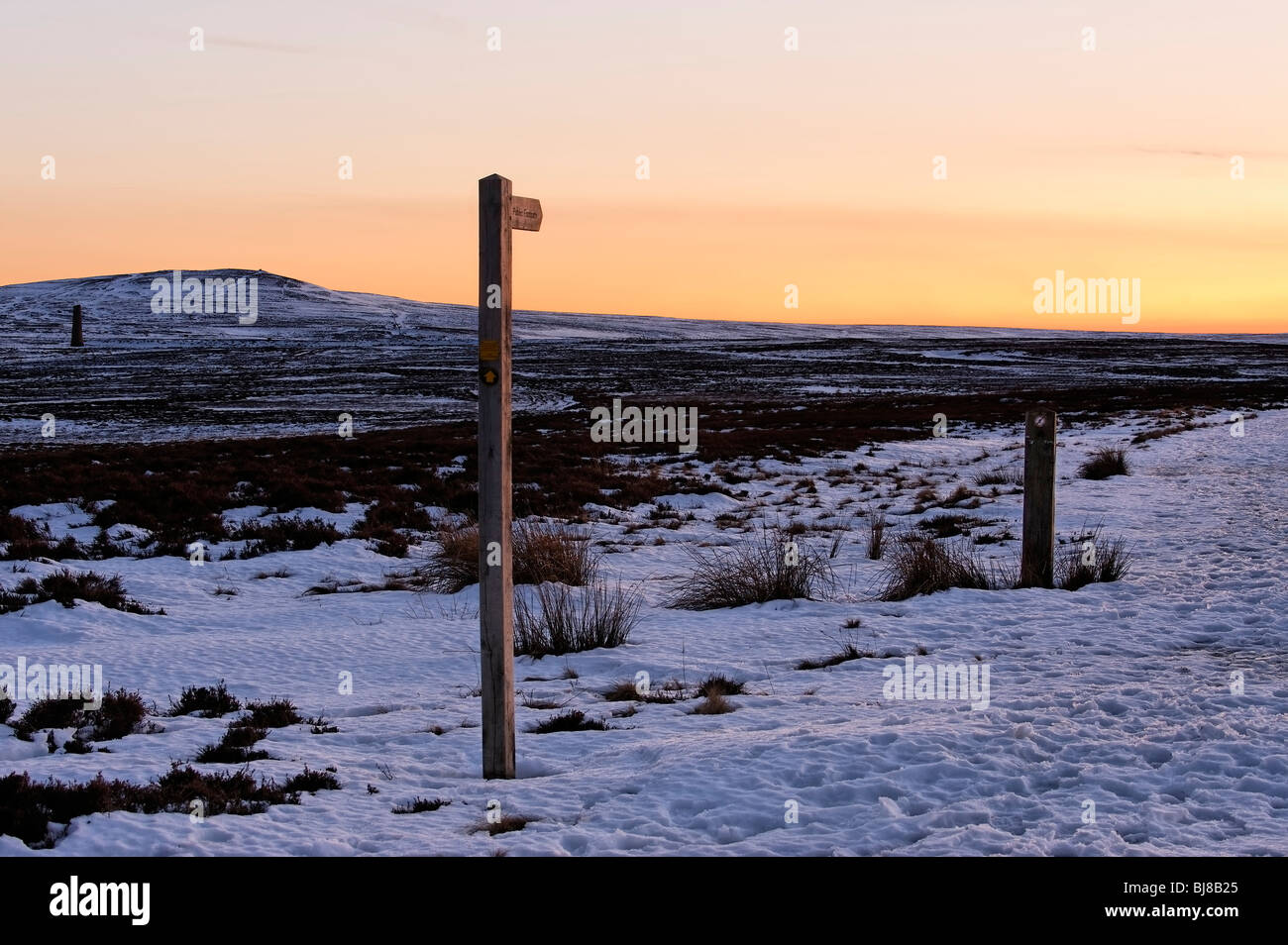 Public footpath on the Durham Moors at Sikehead between Stanhope and Blanchland Stock Photo