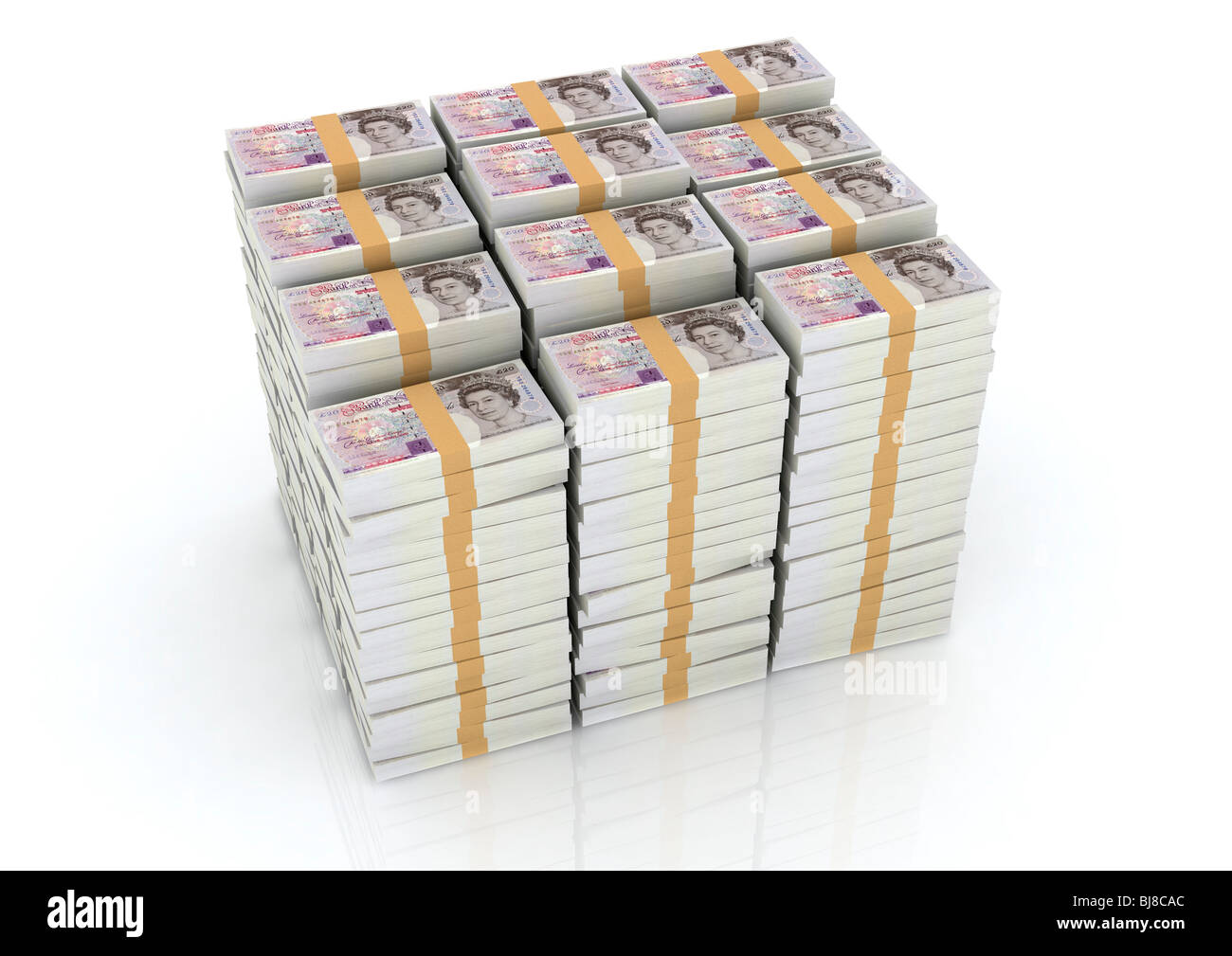 stack of british pounds Stock Photo Alamy