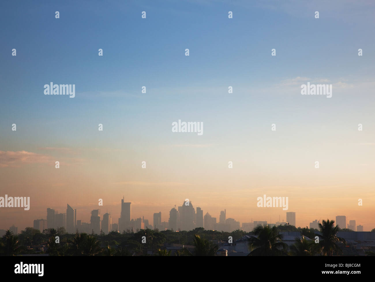 Manila skyline from suburbs; Manila; Philippines Stock Photo