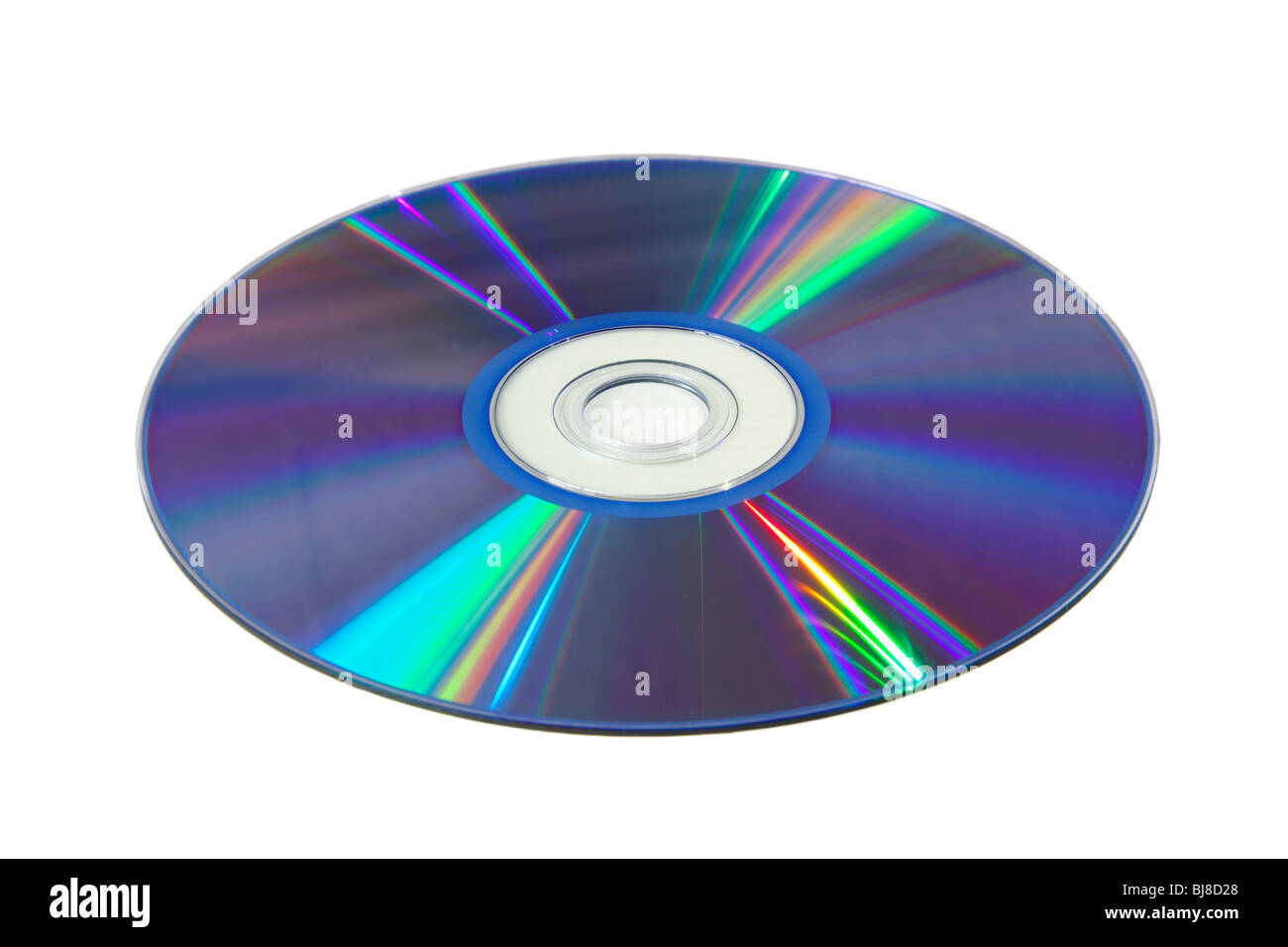 Close up of a Colourful shiny CD DVD reflecting light Stock Photo