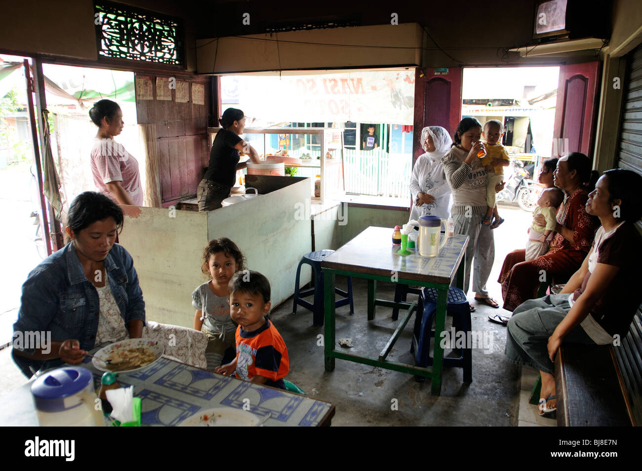 hawker stall, Banjarmasin, Kalimantan, Indonesia Stock Photo