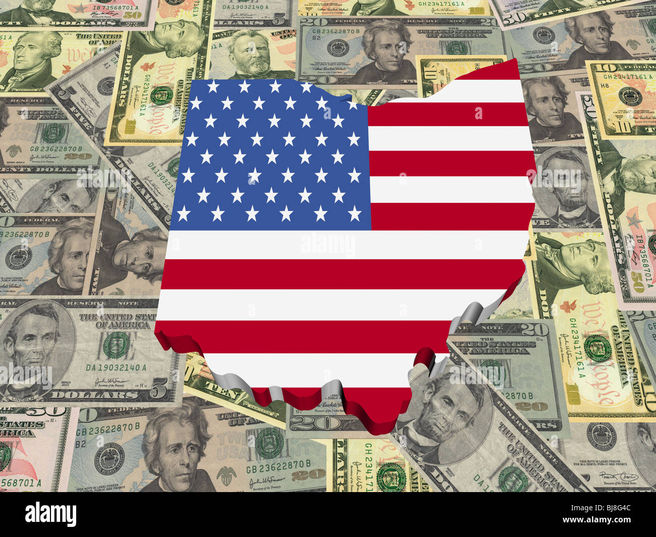 Outline map state ohio flag hi-res stock photography and images - Alamy