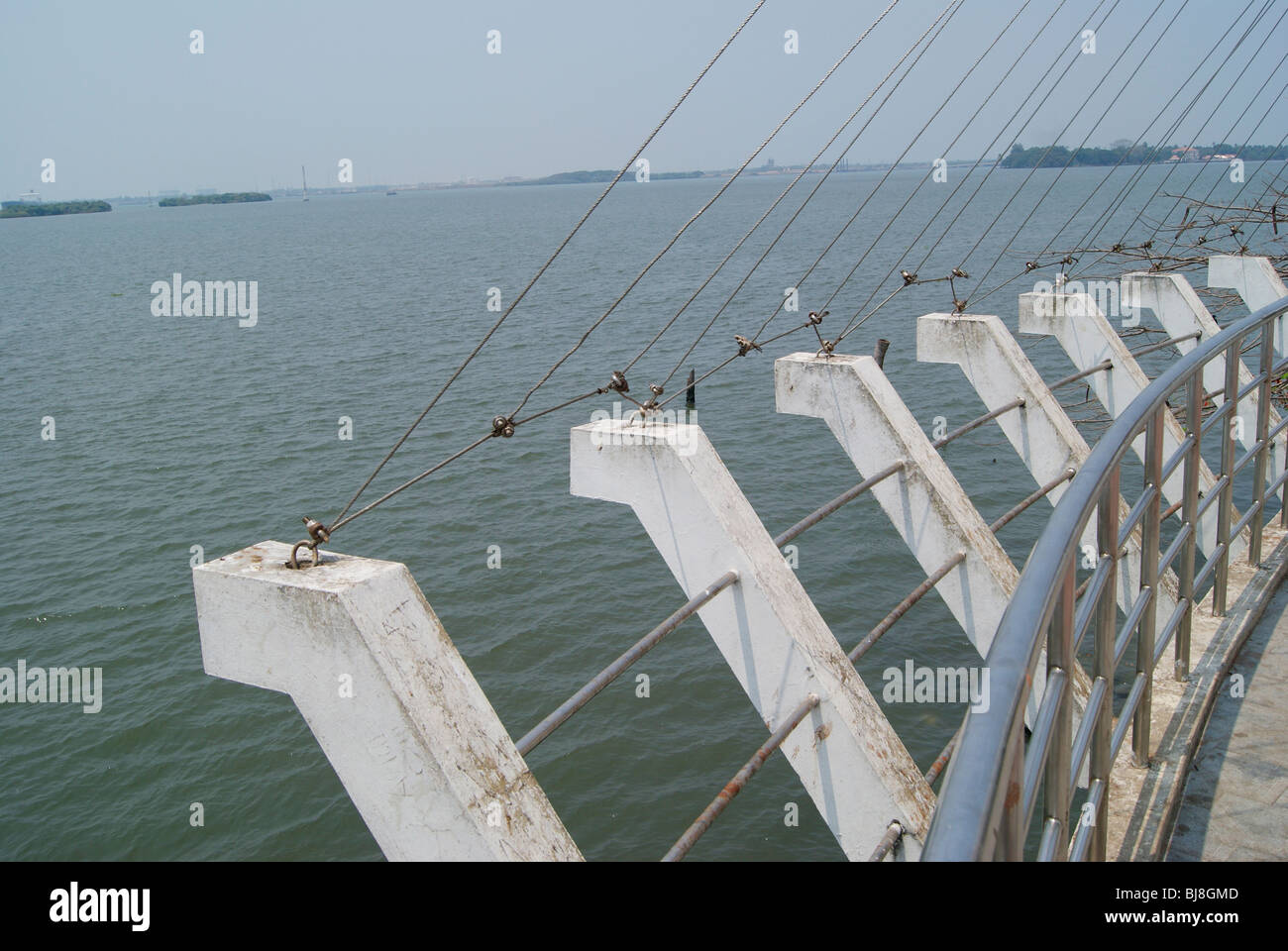 Steel rods tied in concrete columns. Nice view from Marine Drive Cochin,Kerala,India Stock Photo