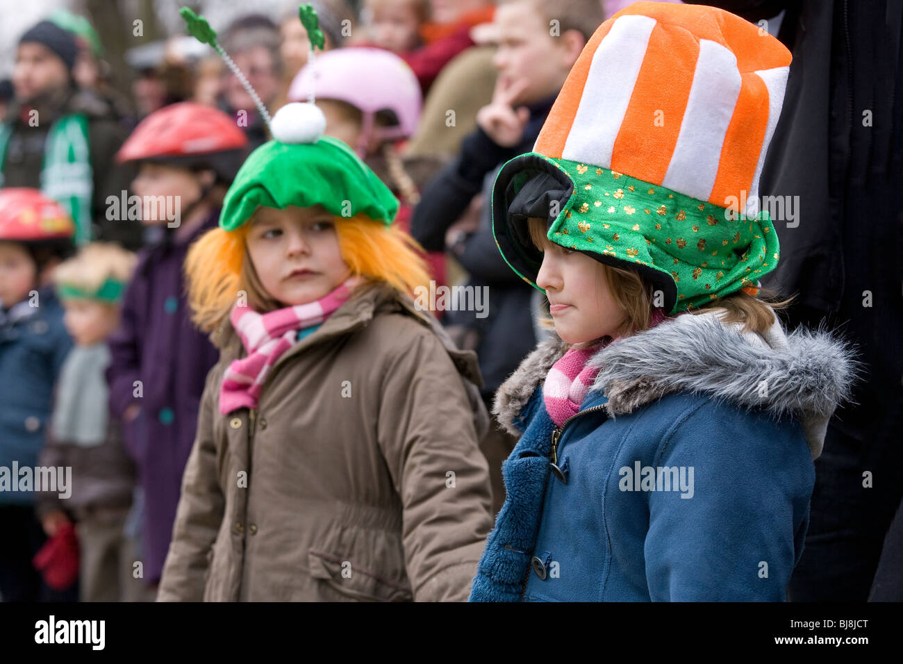 st. patricks day ireland irish green wearing celebration parade Stock Photo