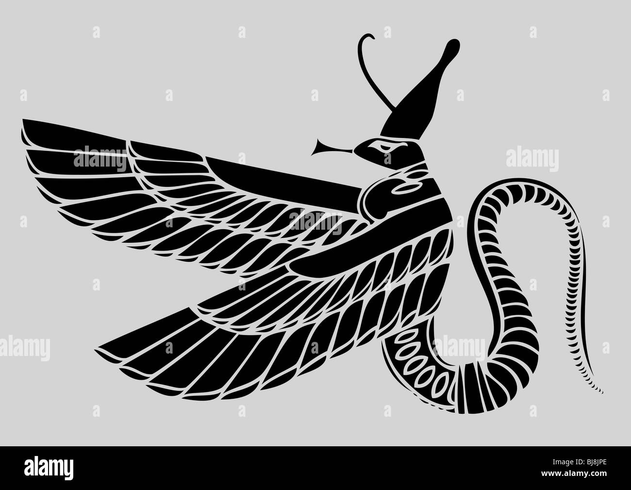 Image of the Egyptian demon - dragon Stock Photo