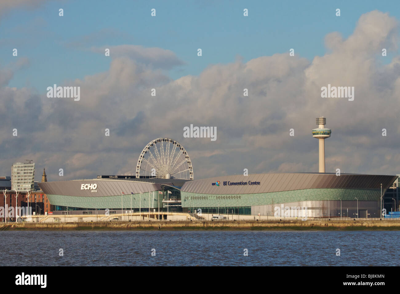 Echo Arena and BT Convention Centre on Liverpool waterfront. Merseyside, Stock Photo