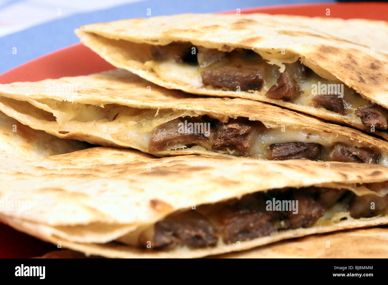 mexican quesadillas dinner or delicious snack,made with beef,corn