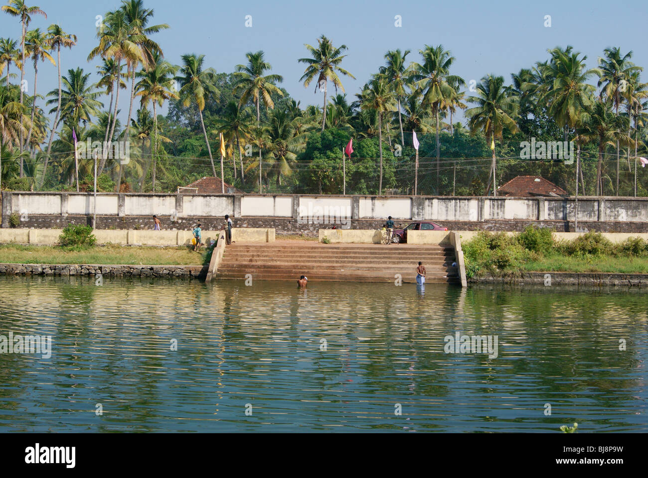 Thirumullavaram Sree Mahavishnu temple pond of Kollam Kerala India