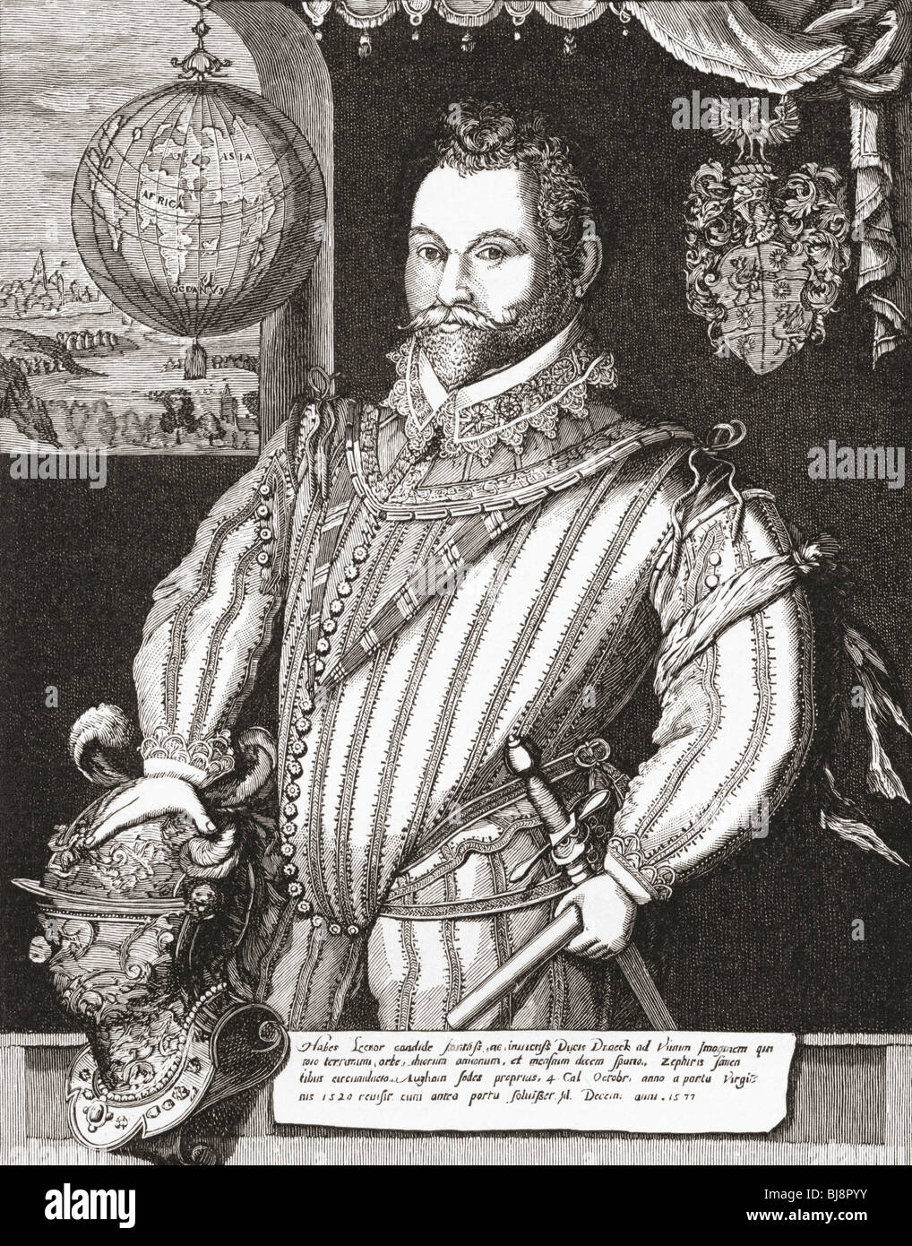 Sir Francis Drake, Vice Admiral, 1540 to 1596. Stock Photo