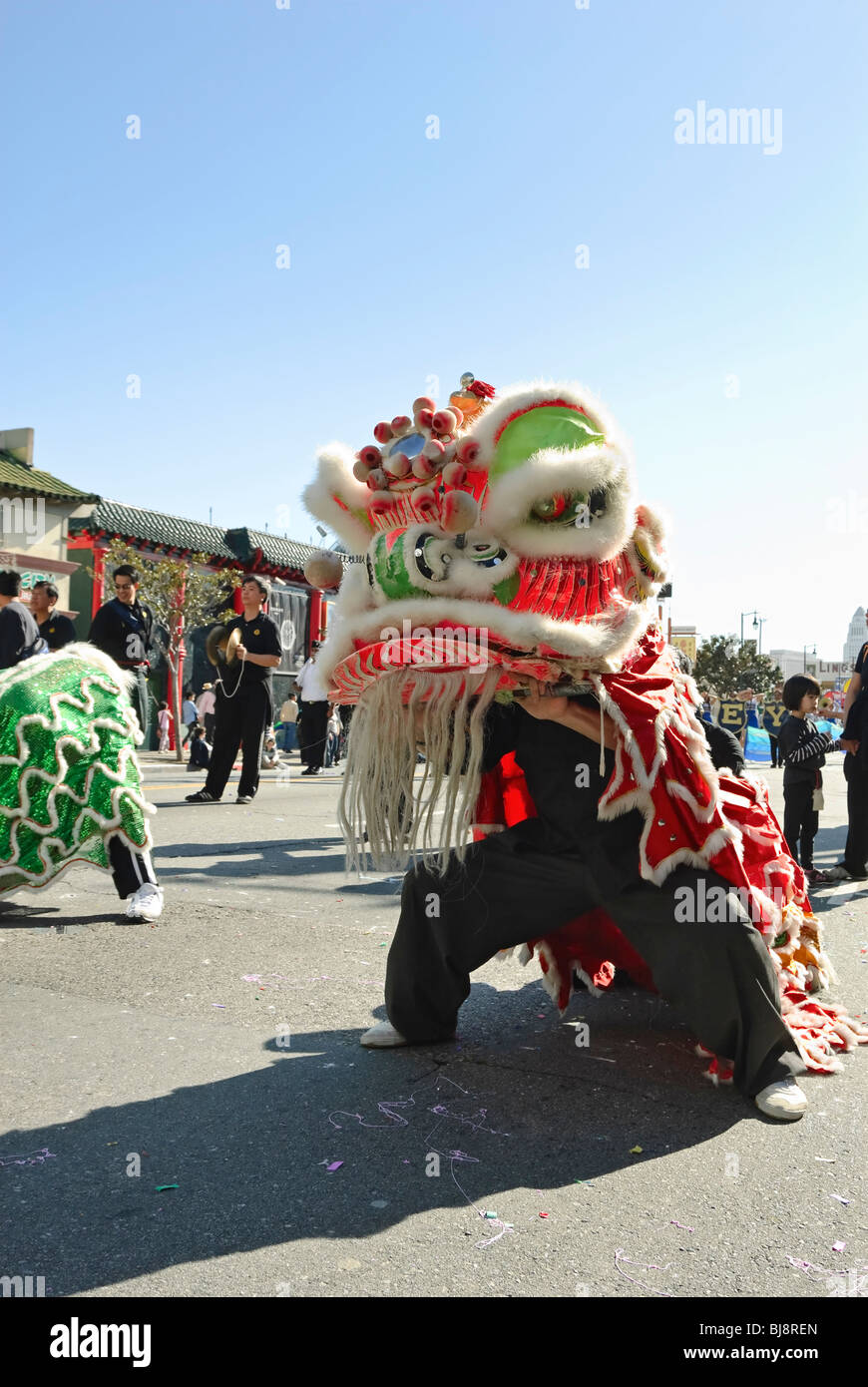 Chinese New Year parade in Chinatown of Los Angeles, California