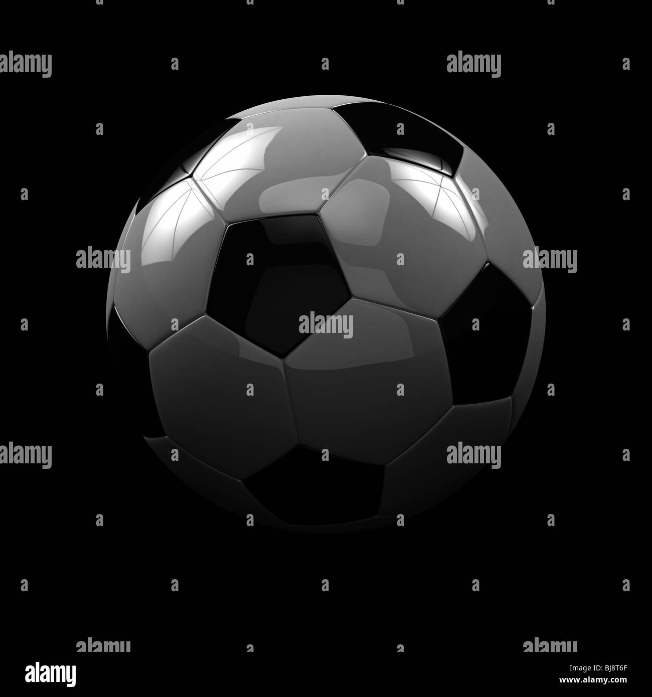 Soccer ball on black background Stock Photo
