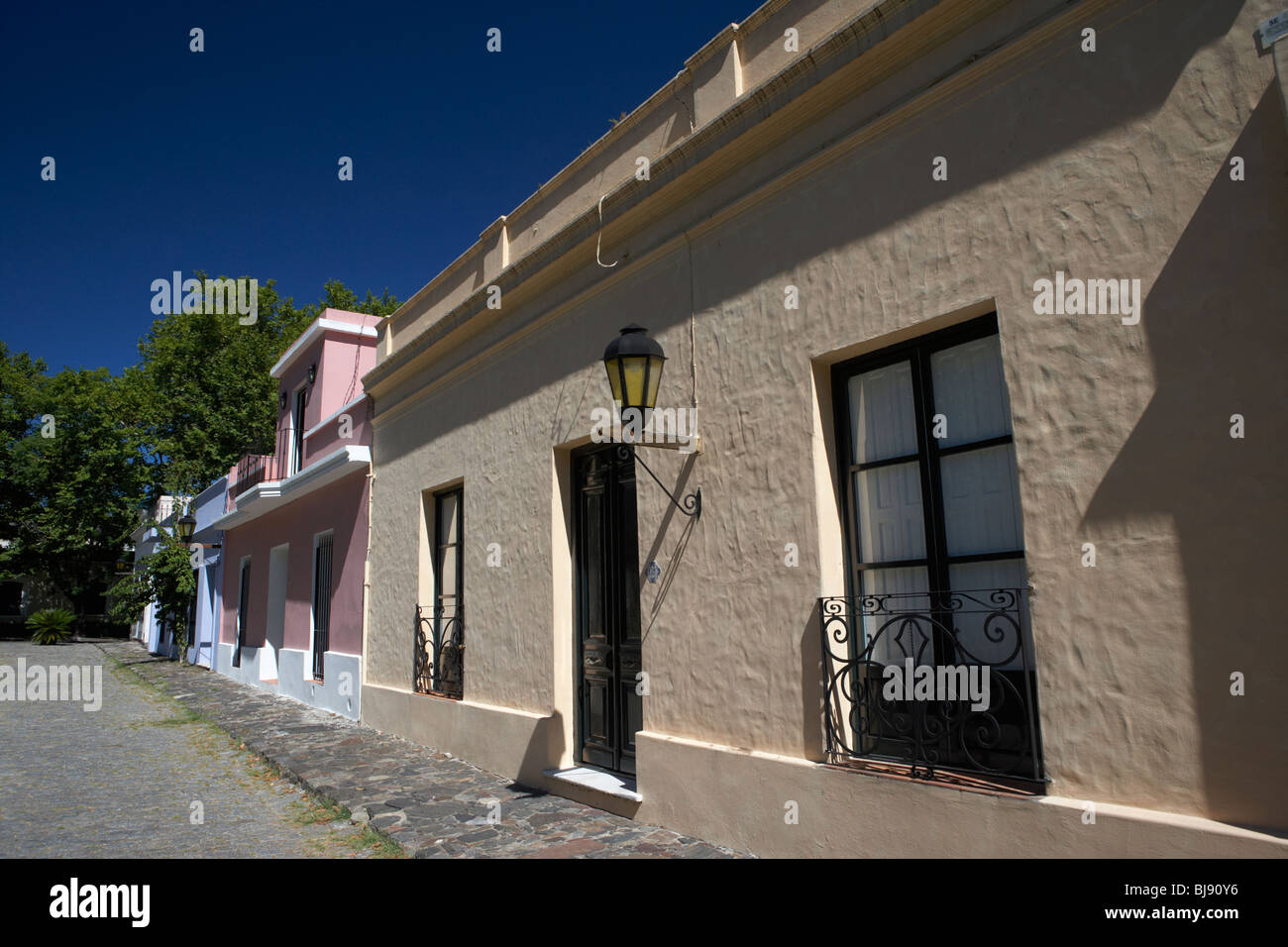colonial era buildings in the old town Barrio Historico Colonia Del Sacramento Uruguay South America Stock Photo