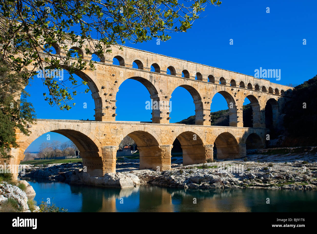 PONT DU GARD, UNESCO WORLD HERITAGE, FRANCE Stock Photo