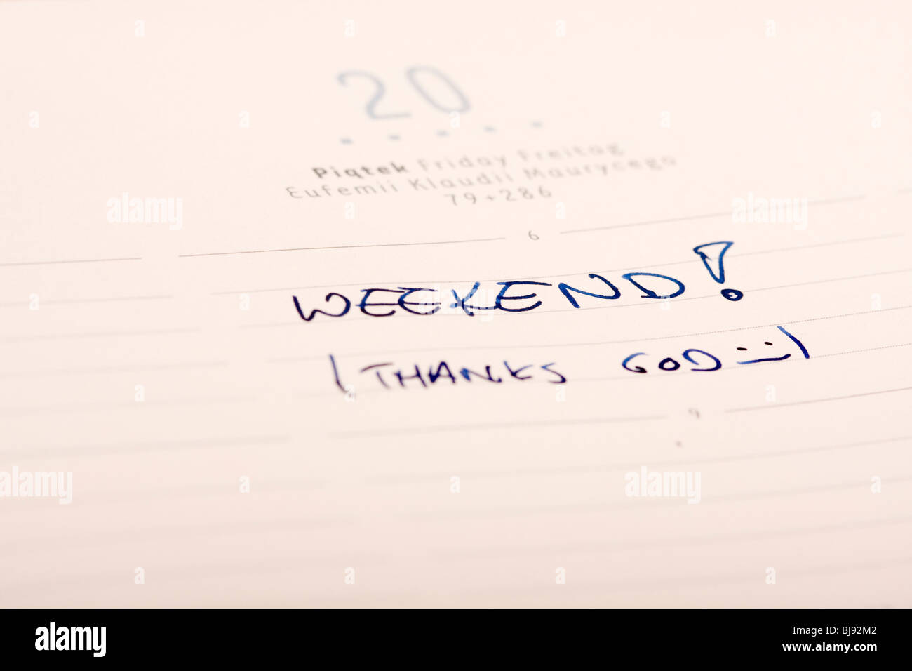 Weekend - word written i calendar Stock Photo