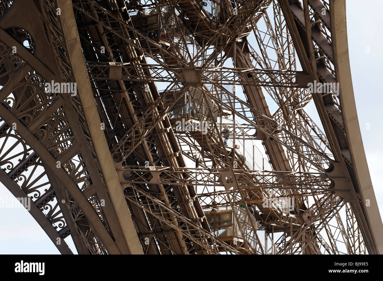 The Eiffel Tower structure in close up Stock Photo
