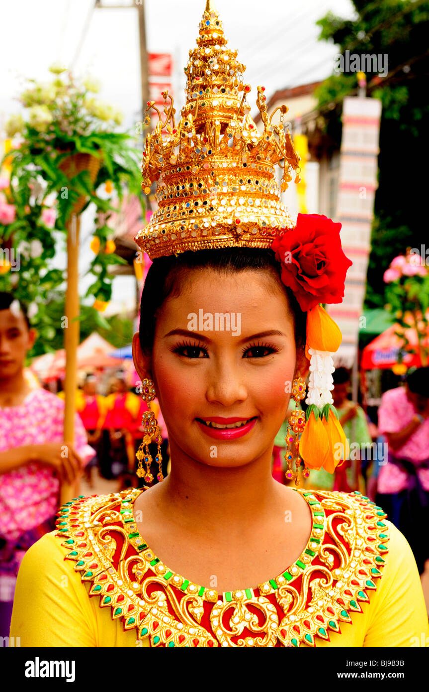 beauty queen at the pee ta khon (the ghost festival), dan sai , loei