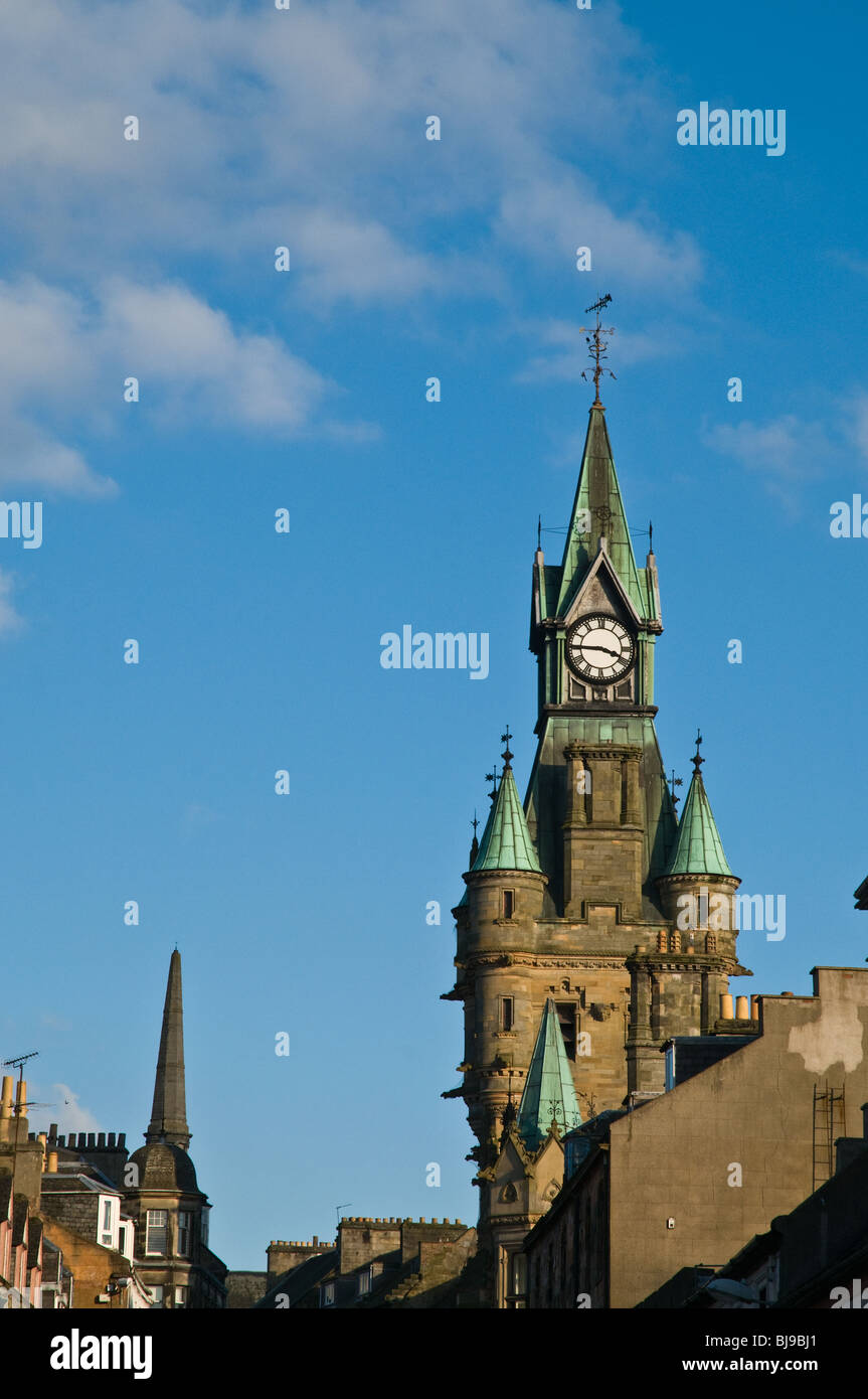 dh  DUNFERMLINE FIFE Dunfermline Town hall clock tower scotland uk Stock Photo