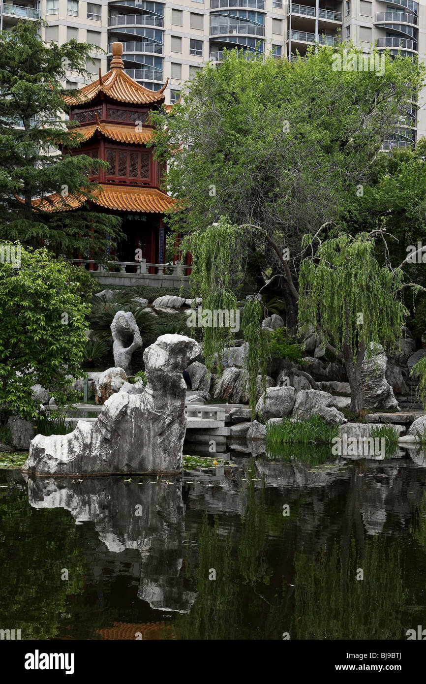 The Chinese Garden of Friendship at Darling Harbour, Sydney New South Wales, Australia Stock The Chinese Garden of Friendship at Darling Harbour, Sydney New South Wales, Australia Stock