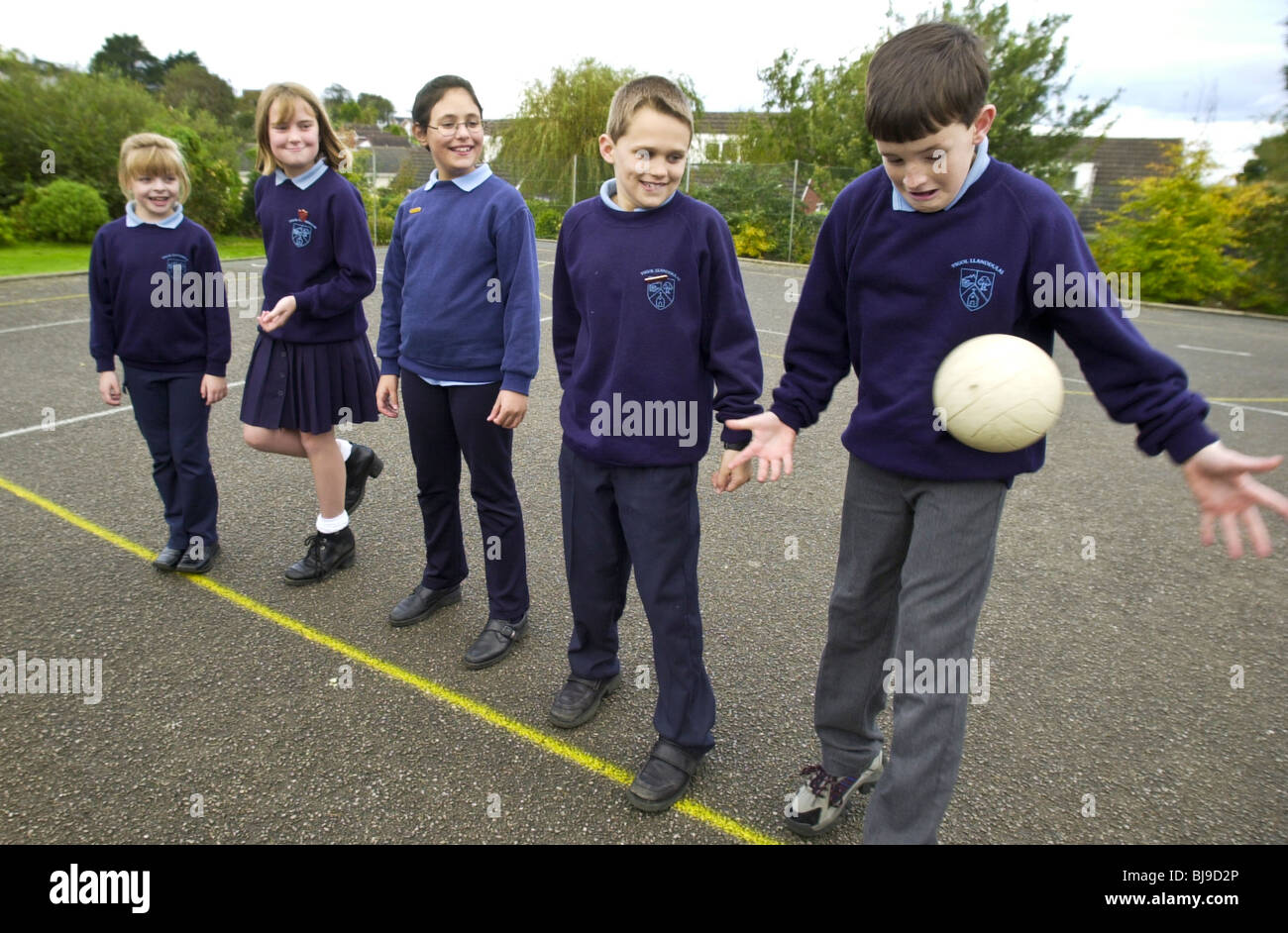 "catch don't catch" traditional playground ball game being played on