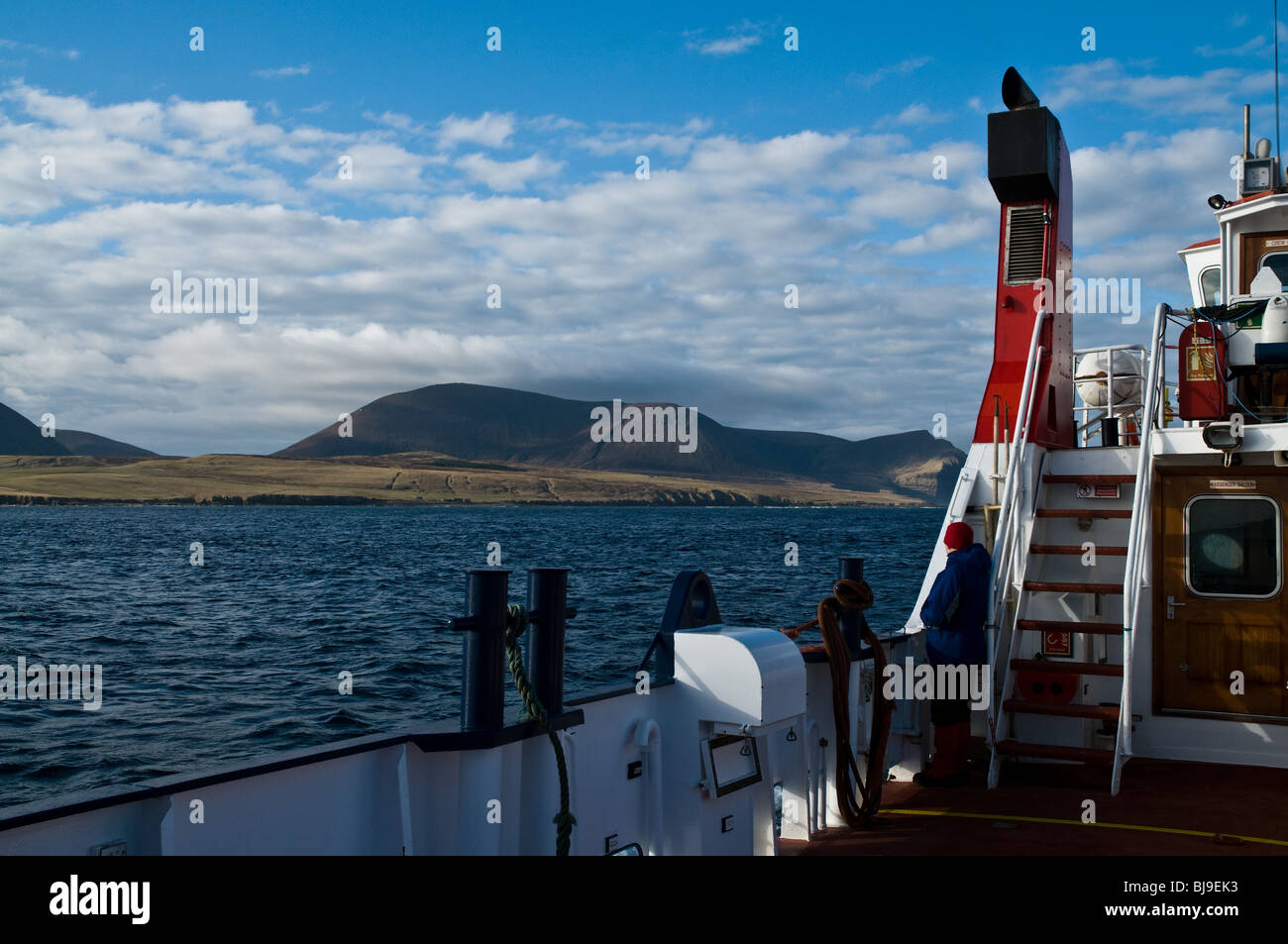 dh Orkney ferries HOY SOUND ORKNEY Hoy Hills view from aboard Orkney Ferries MV Graemsay tourist passenger Stock Photo