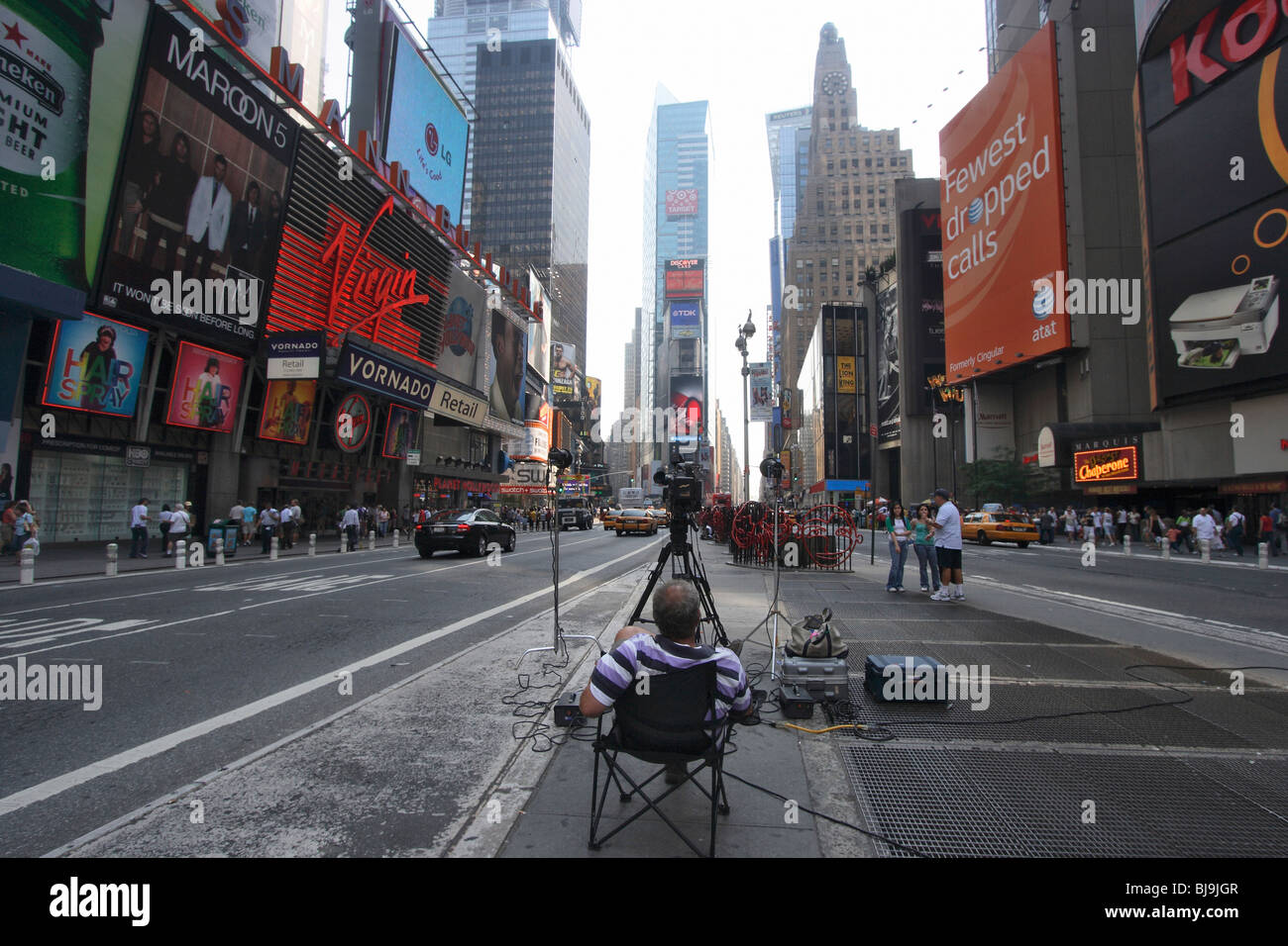 Man with a camera on Times Square, New York City, USA Stock Photo - Alamy