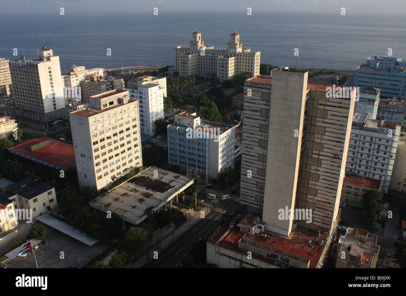 View of Havana hotels in Cuba taken from the Hotel Tryp Habana Libre Stock Photo