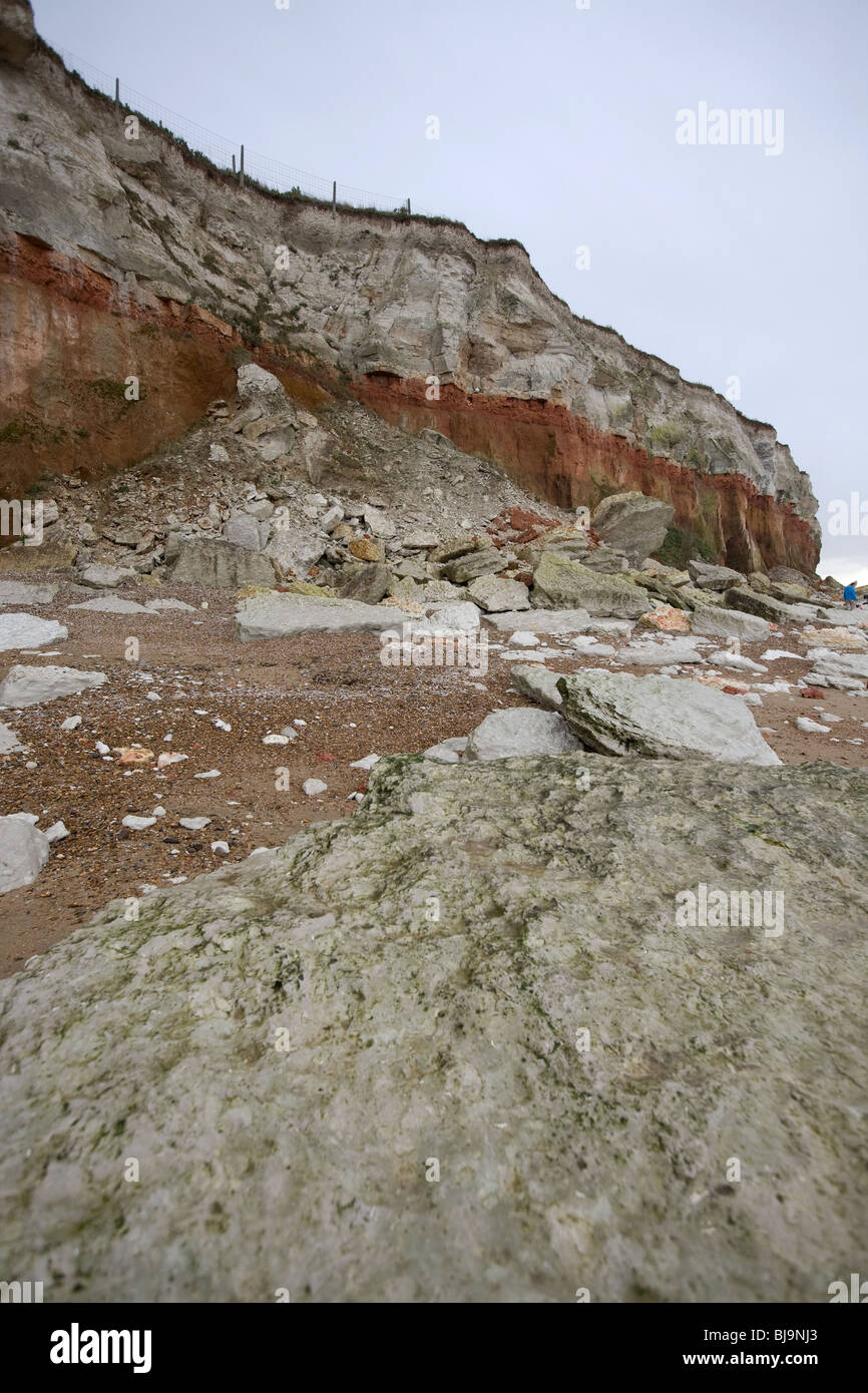 Coastal Erosion At Hunstanton Cliffs Norfolk Stock Photo