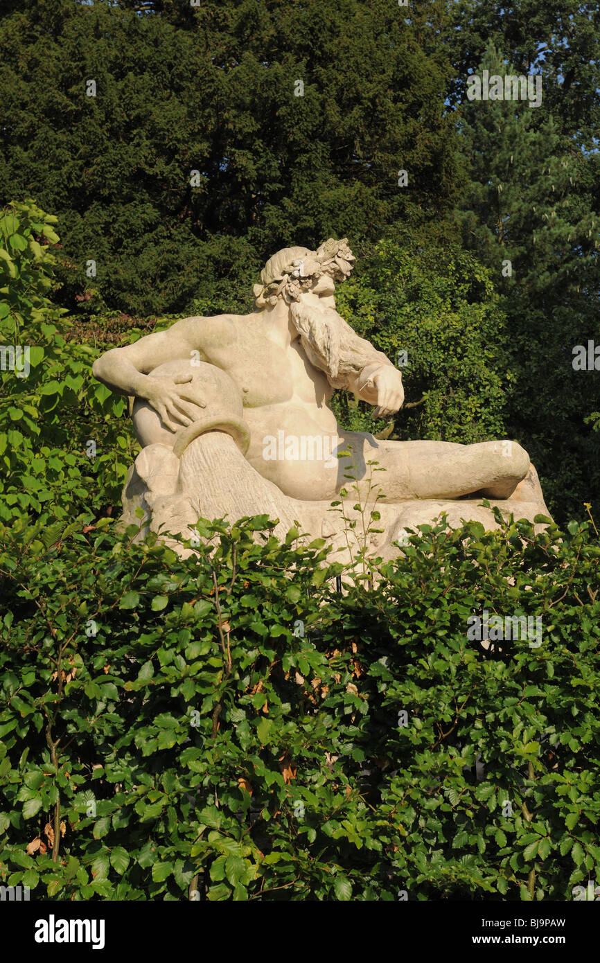 Statue of Old Father Thames in Terrace Gardens, Richmond, U.K. Stock Photo
