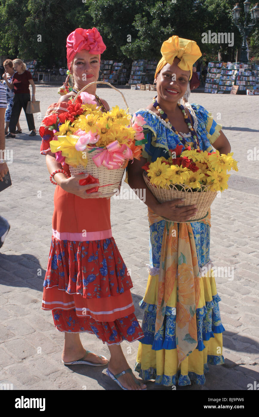 Cuban women in national costume Stock Photo
