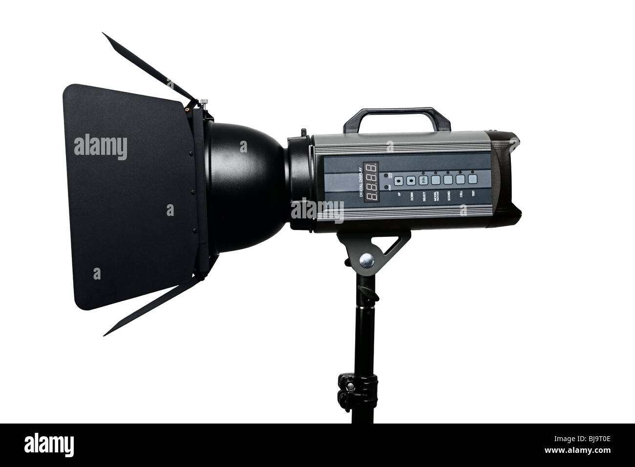 Photo studio flash lighting equipment isolated on white background Stock Photo