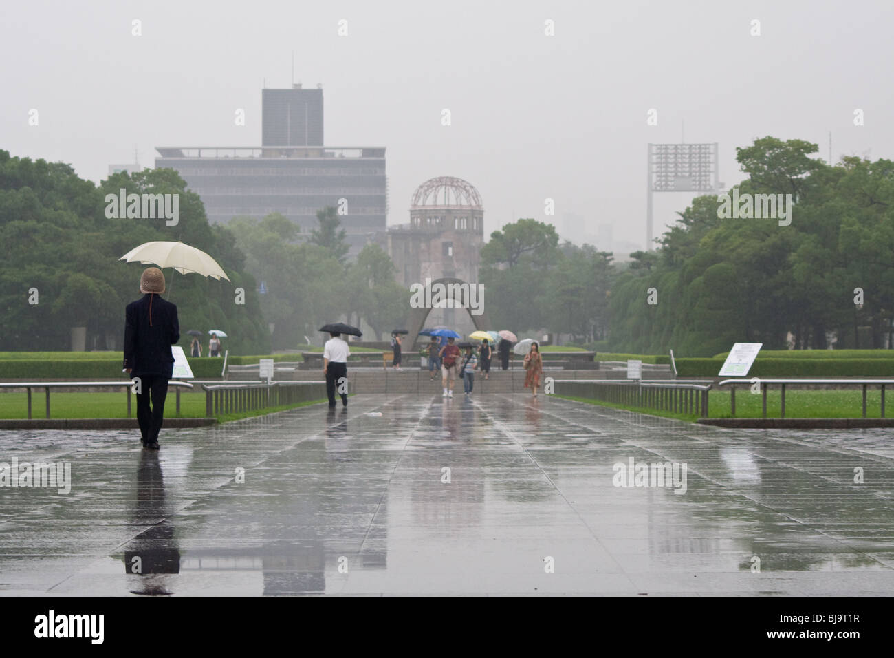 Hiroshima Japan Rain Street Weather Western Honshu Stock Photo Alamy