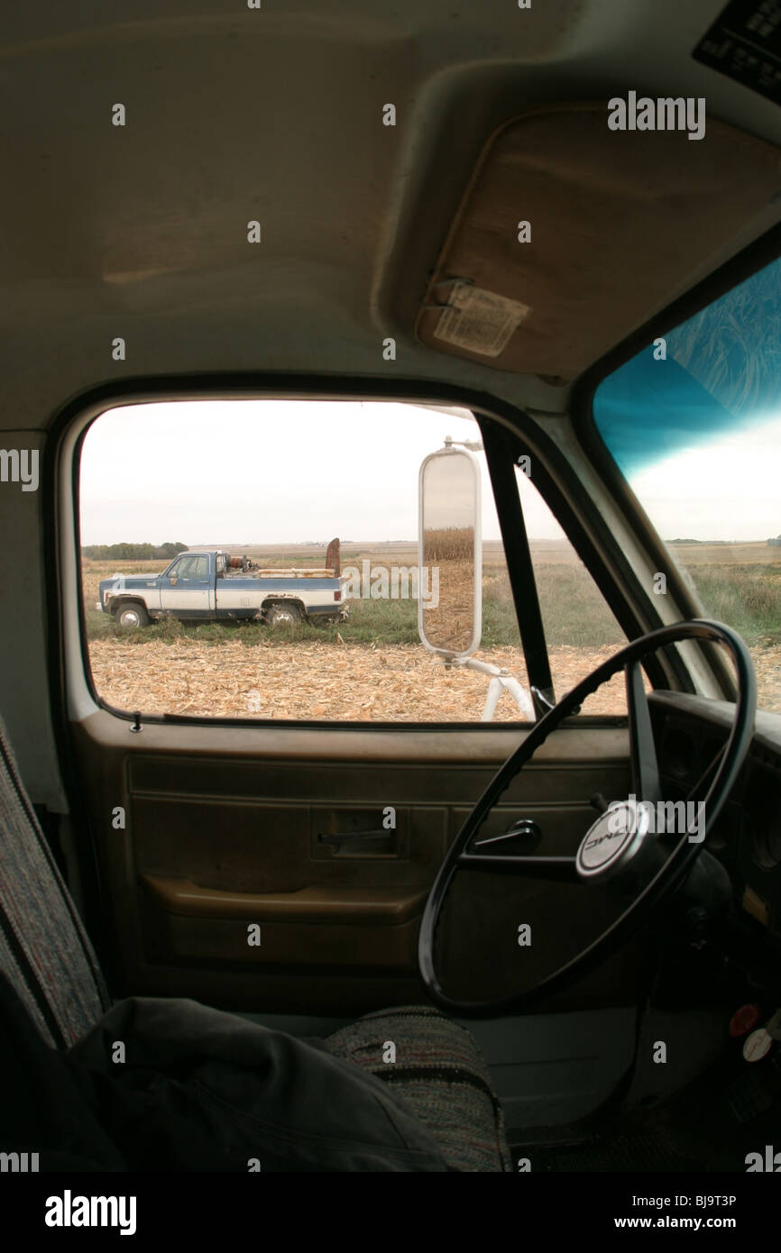 Iowa farmer's truck reflects the work needed to be done. Stock Photo