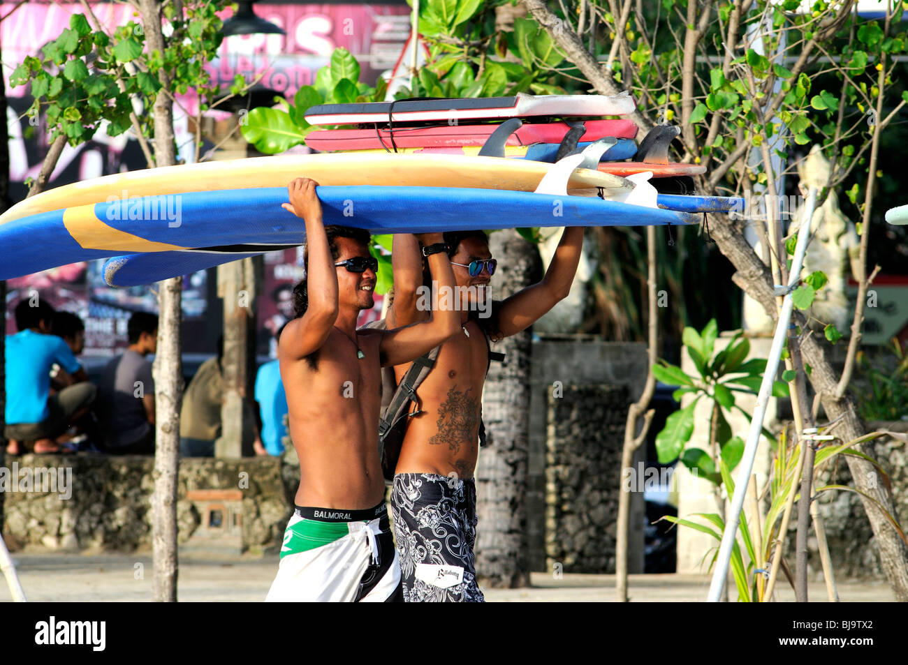 beach scene, Kuta, Bali, Indonesia Stock Photo