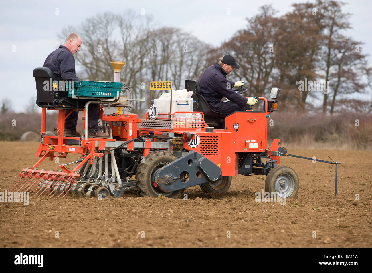 Drilling Trial Plots In Lincolnshire Stock Photo