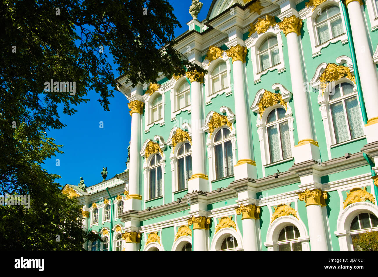 Facade of the Winter Palace, now part of the great Hermitage Museum, St Petersburg, Russia Stock Photo