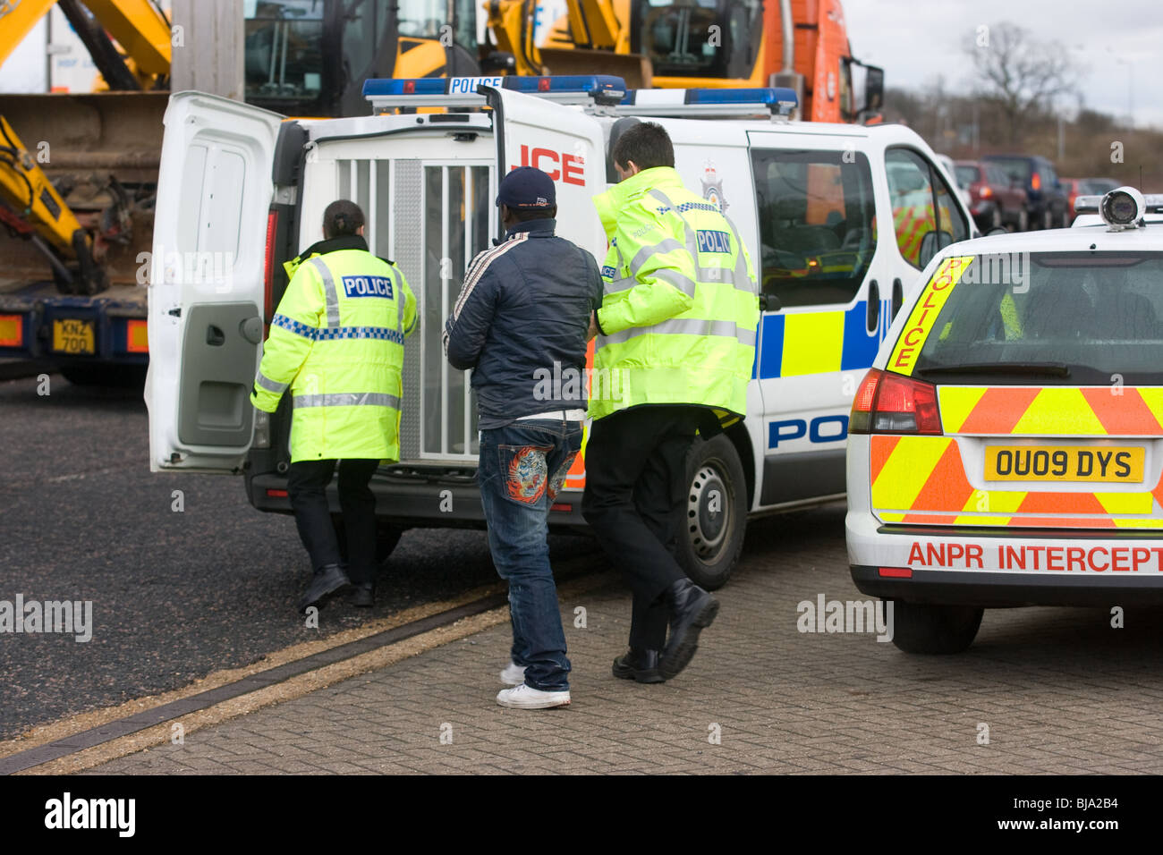 Police make an arrest Stock Photo